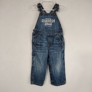 Vintage 80s 90s Osh Kosh Bgosh Vestbak Boys Denim Overalls Size 18M Iconic